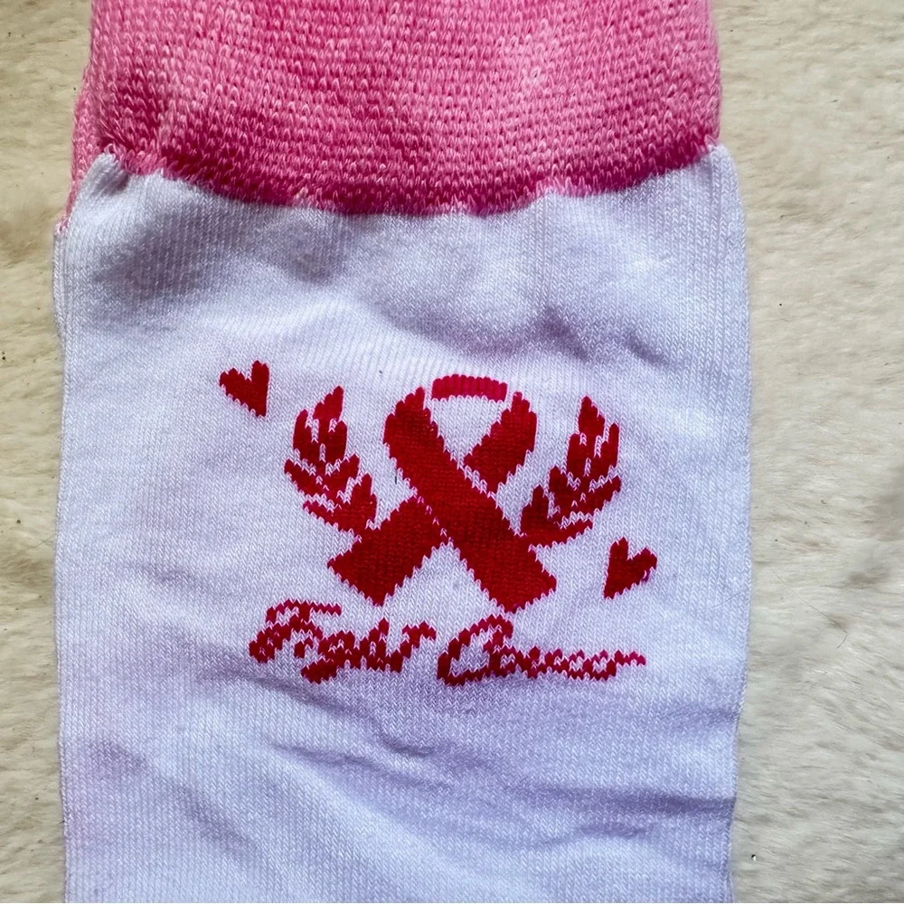 Breast Cancer Support Awareness Socks NWOT